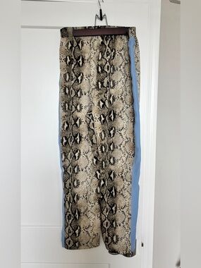 Decker Snake skin with blue stripe pattern women’s pants (size large)